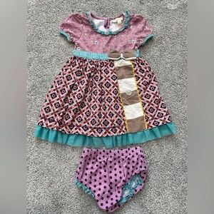 Baby Matilda Jane Purple and Teal Dress- Size 18/24m